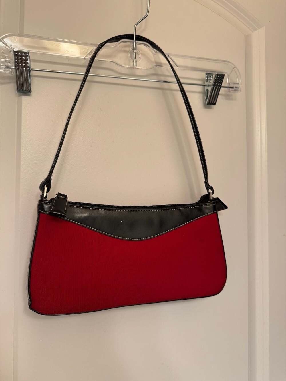 Vintage Inspired Red Black Shoulder Bag Y2K